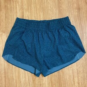 Athleta Dark Teal Speckled Run Shorts